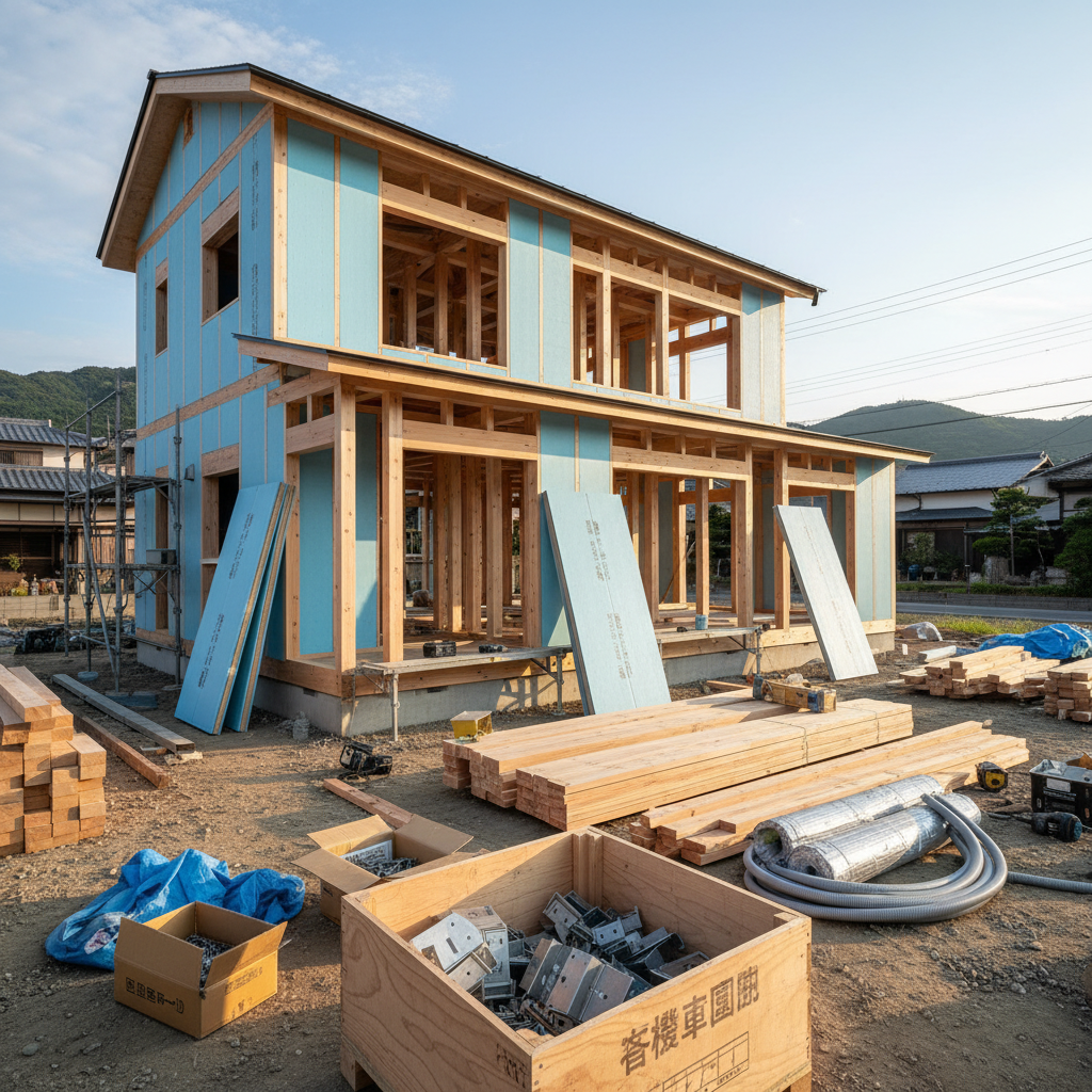 住宅建材と建築コストのイメージ