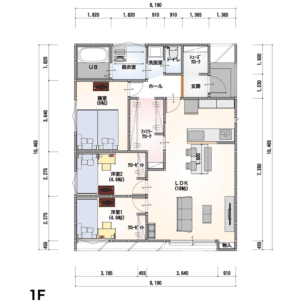 THE BASE 1F-2 間取り図