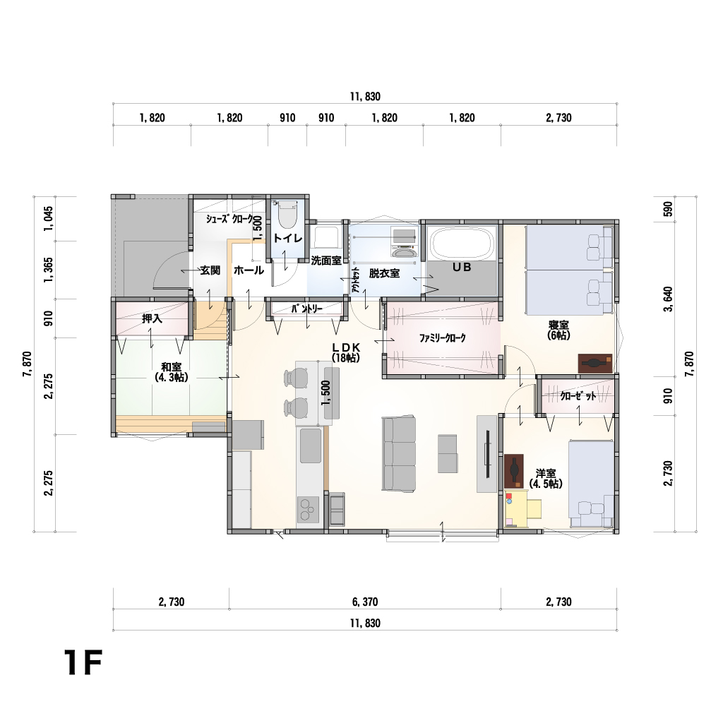 THE BASE 1F-14-WN 間取り図