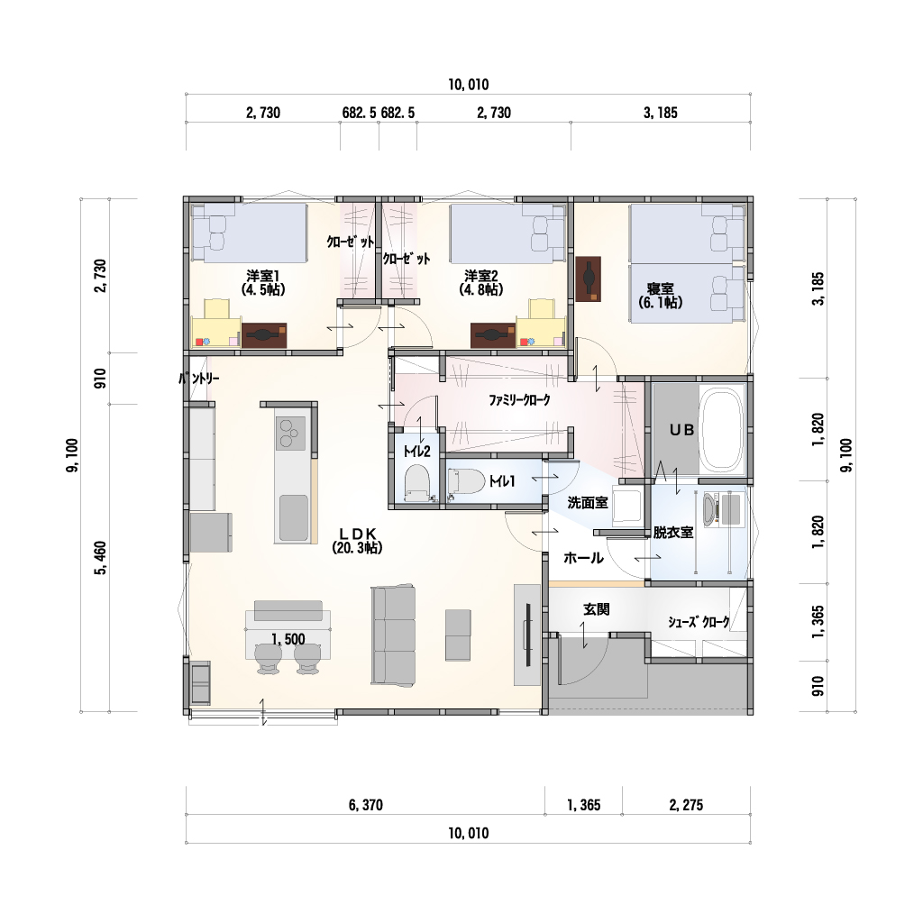 THE BASE 1F-20-SE 間取り図