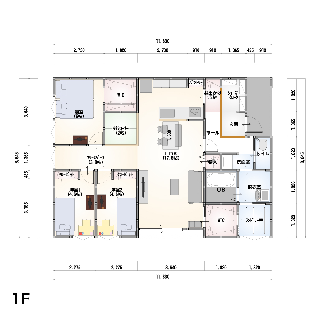 THE BASE 1F-28 間取り図