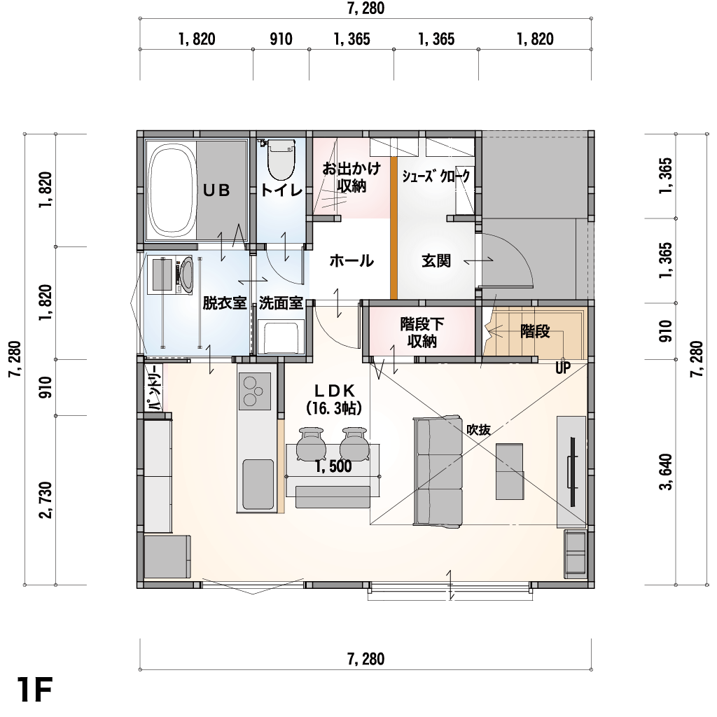 1F 間取り図