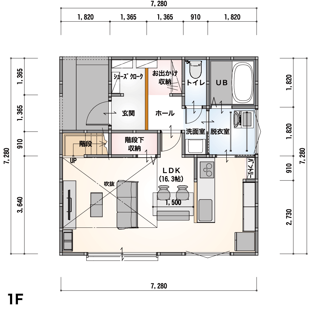 1F 間取り図
