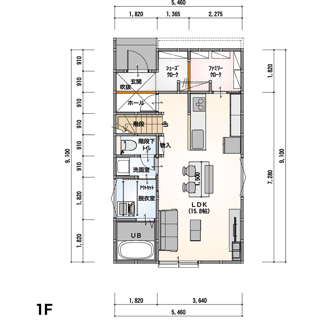 1F 間取り図