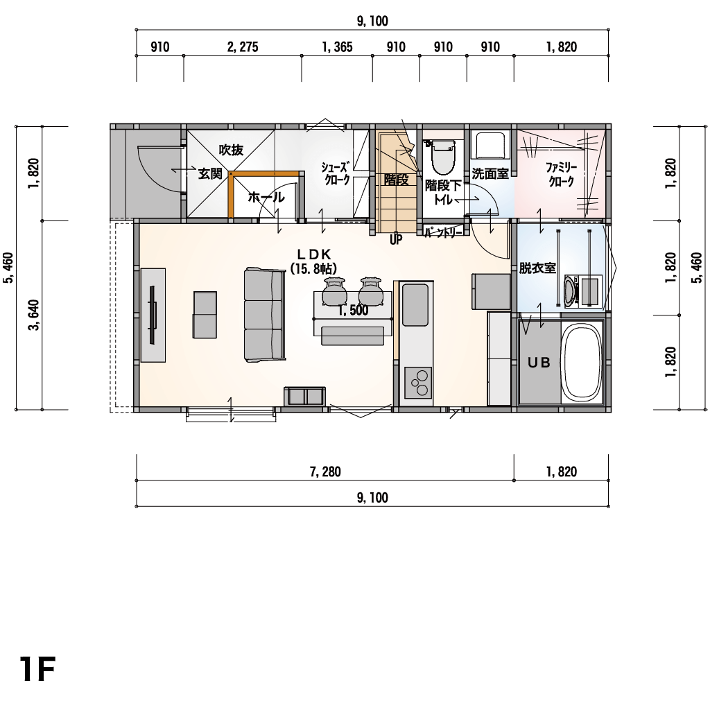 1F 間取り図