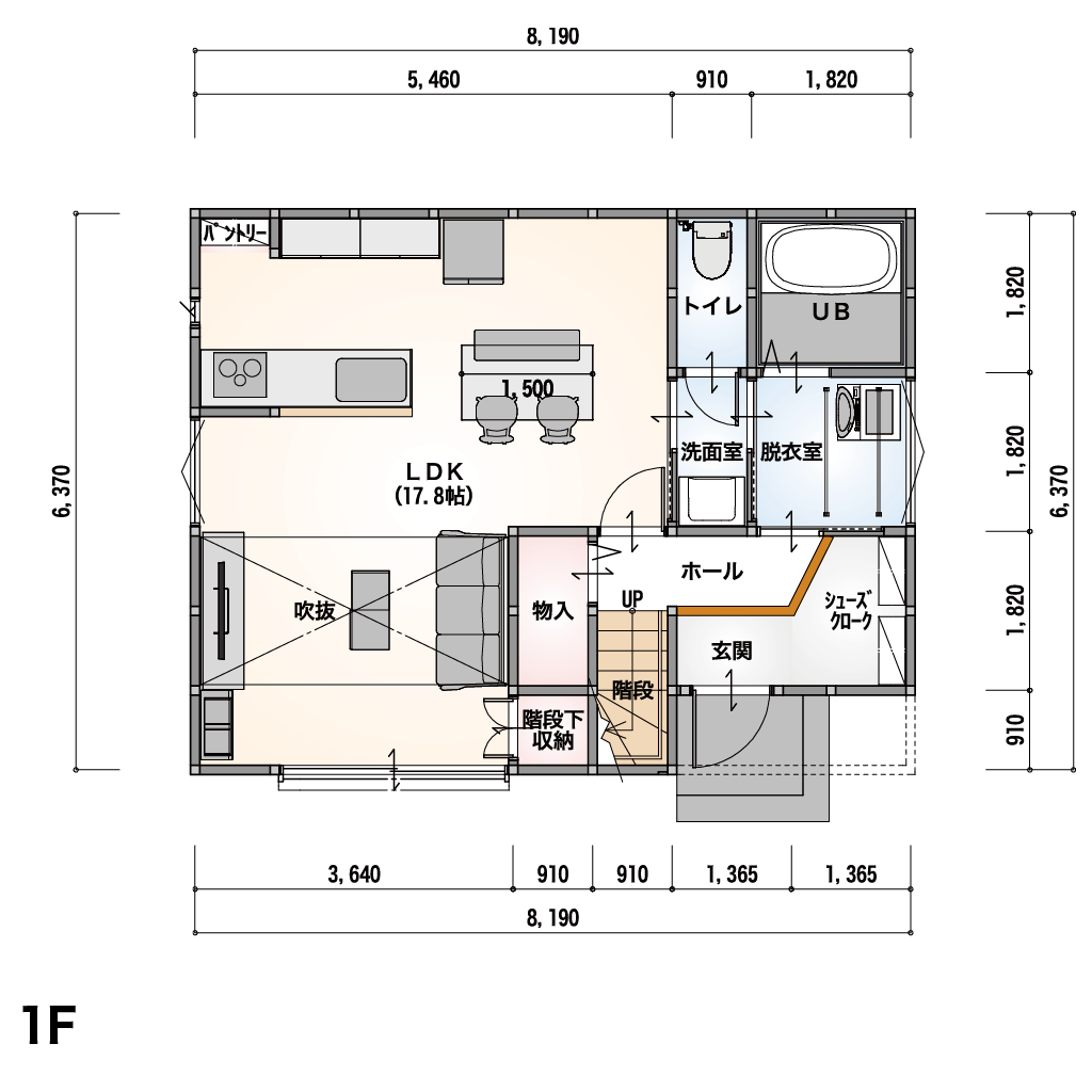 THE BASE 2F-3-SE 1F間取り図