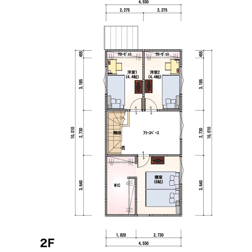 THE BASE 2F-5-N 2F間取り図