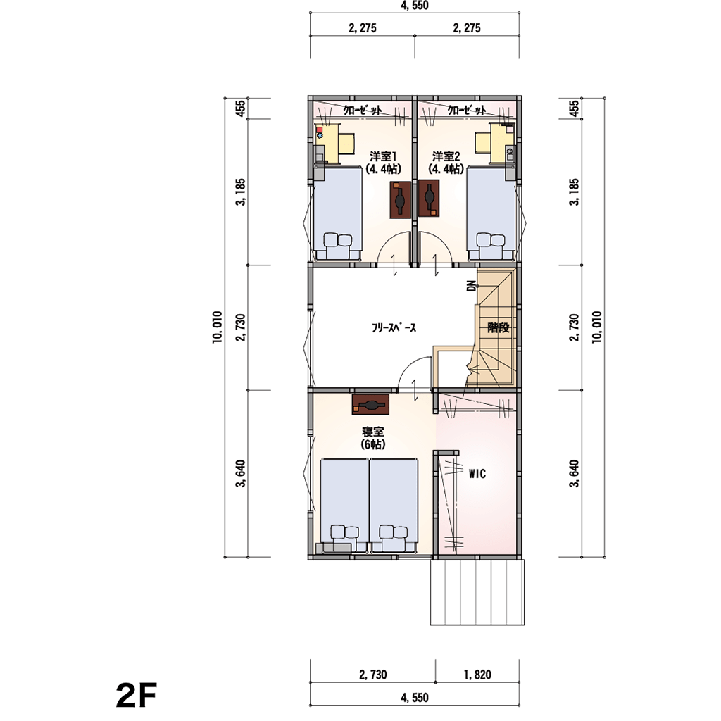 THE BASE 2F-5-S 2F間取り図