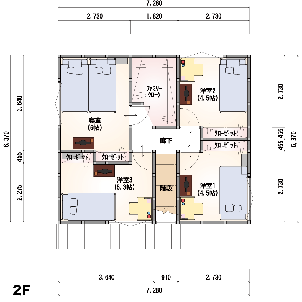 THE BASE 2F-6-SE 2階間取り図
