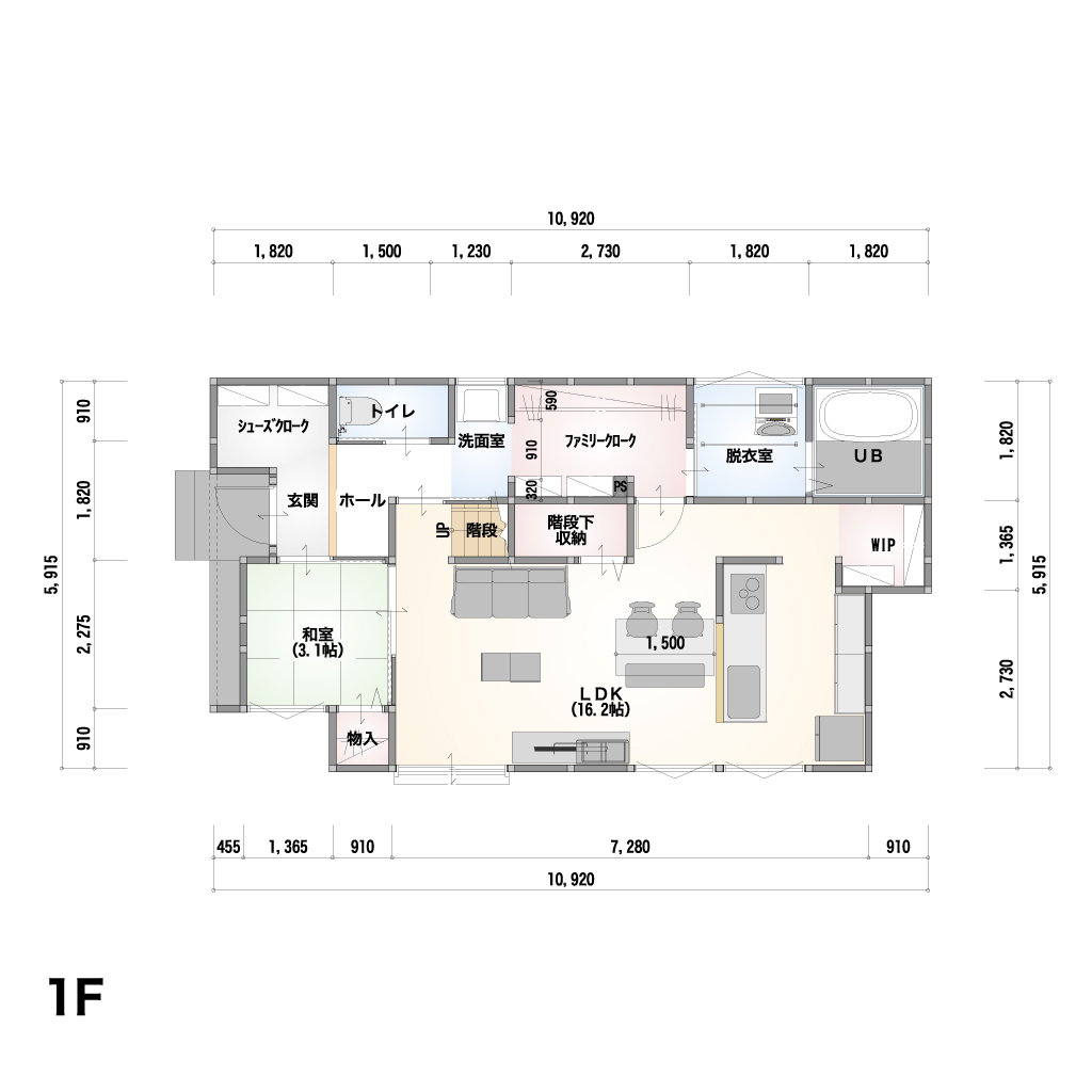 1F 間取り図