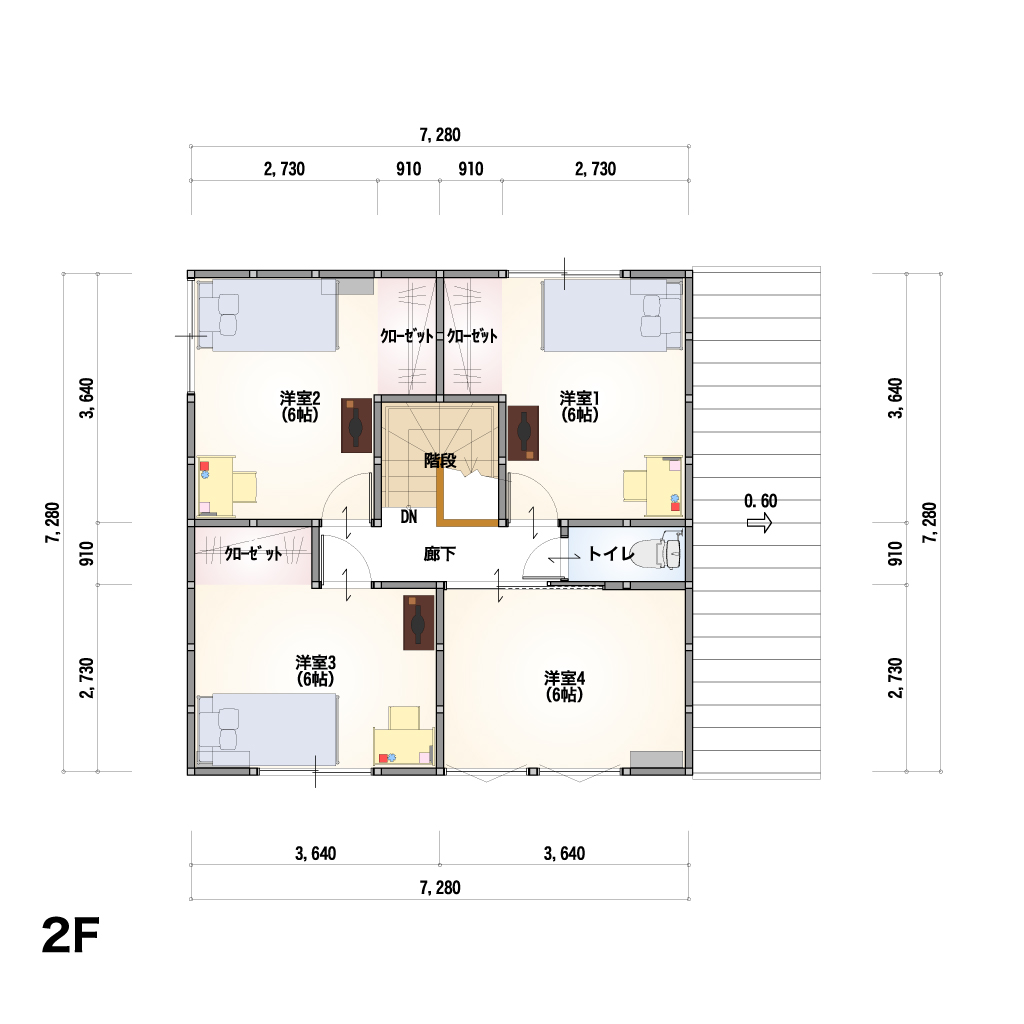 THE BASE 2F-15-E 2階間取り図