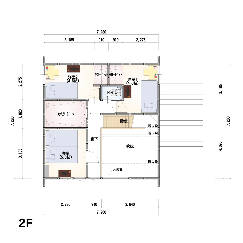 THE BASE 2F-19-EN 2階間取り図