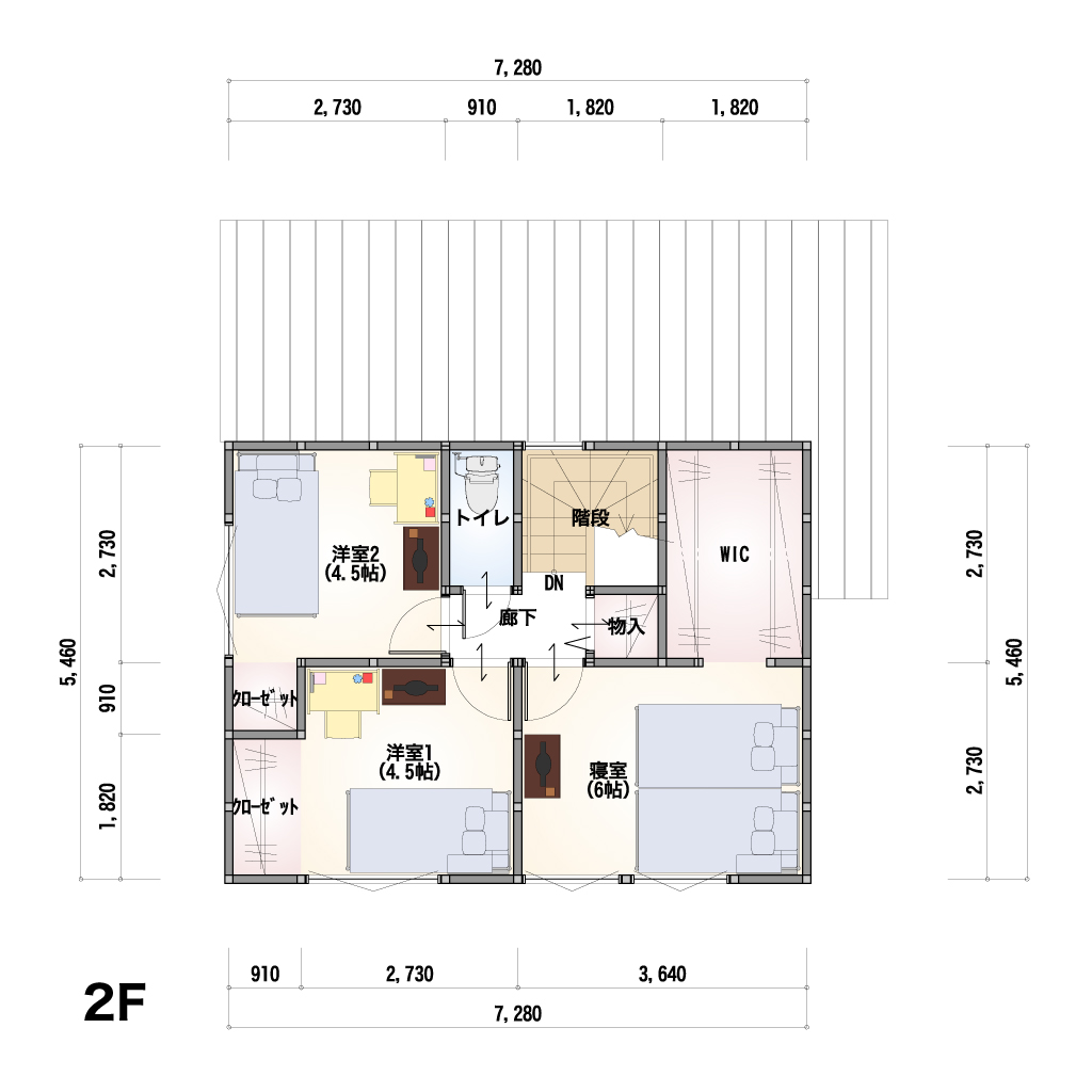 THE BASE 2F-23-E 2階間取り図