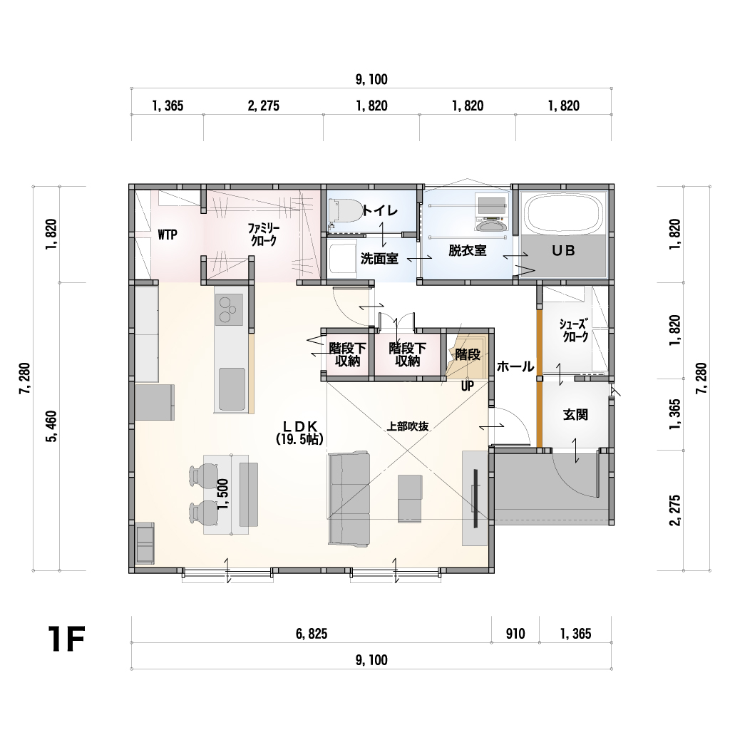 1F 間取り図