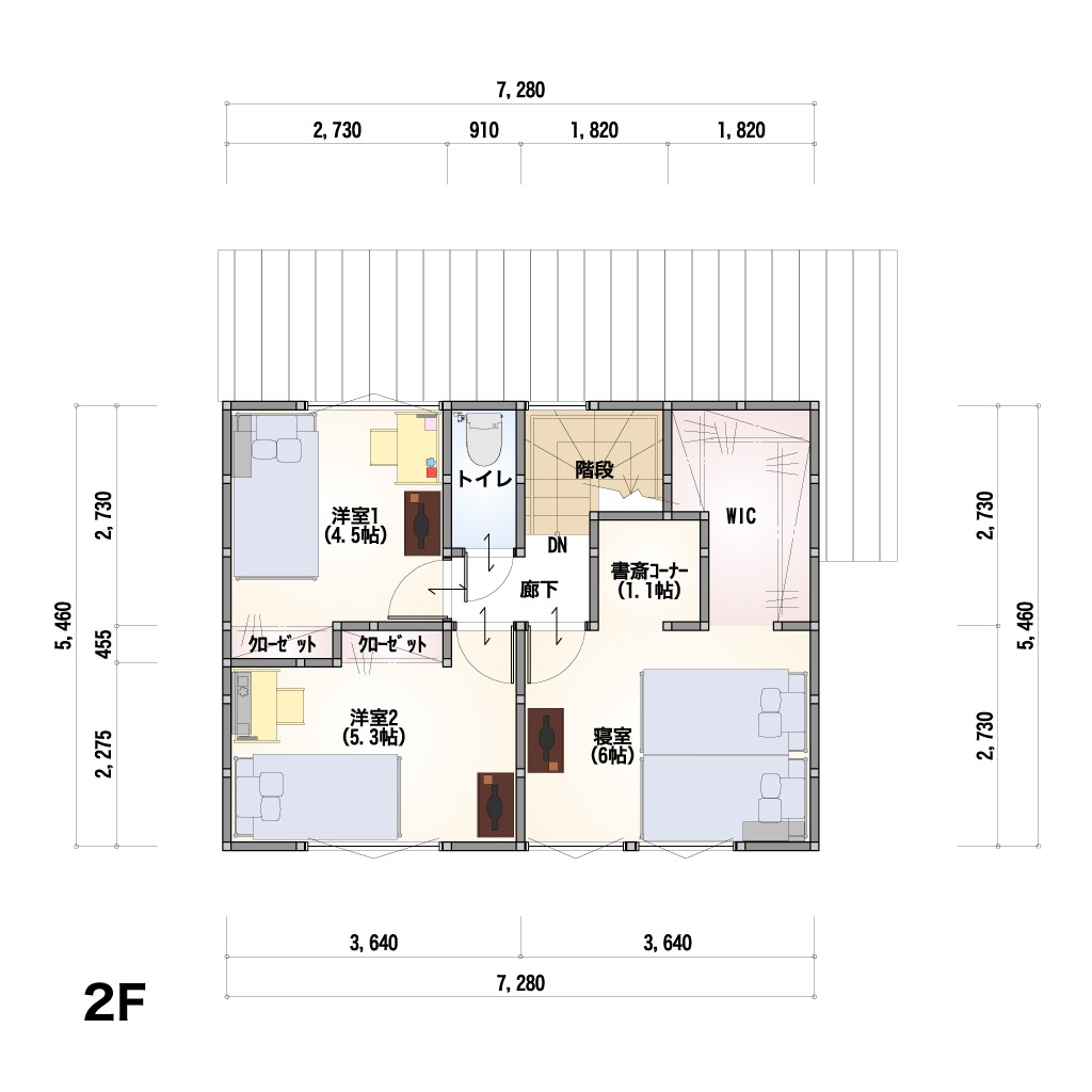 THE BASE 2F-27-E 2階間取り図