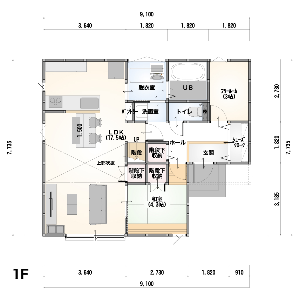 1F 間取り図